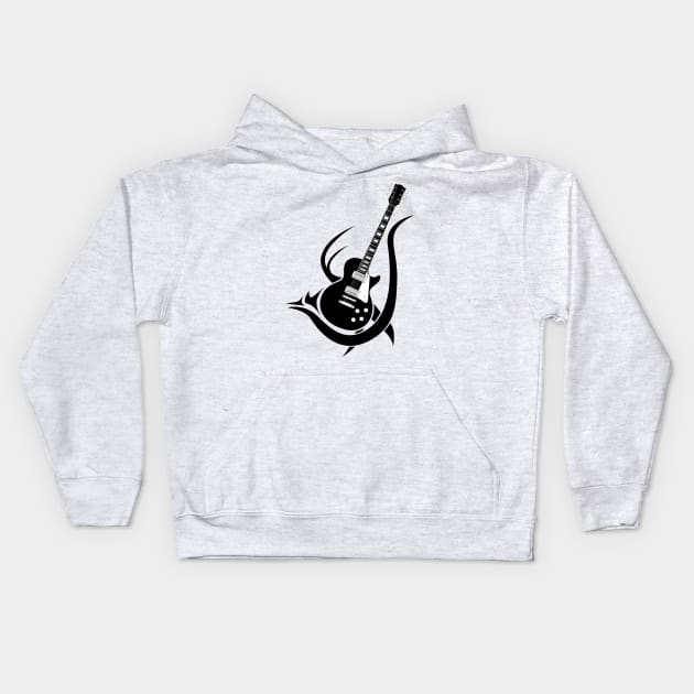 Tribal Guitar Kids Hoodie by YiannisTees